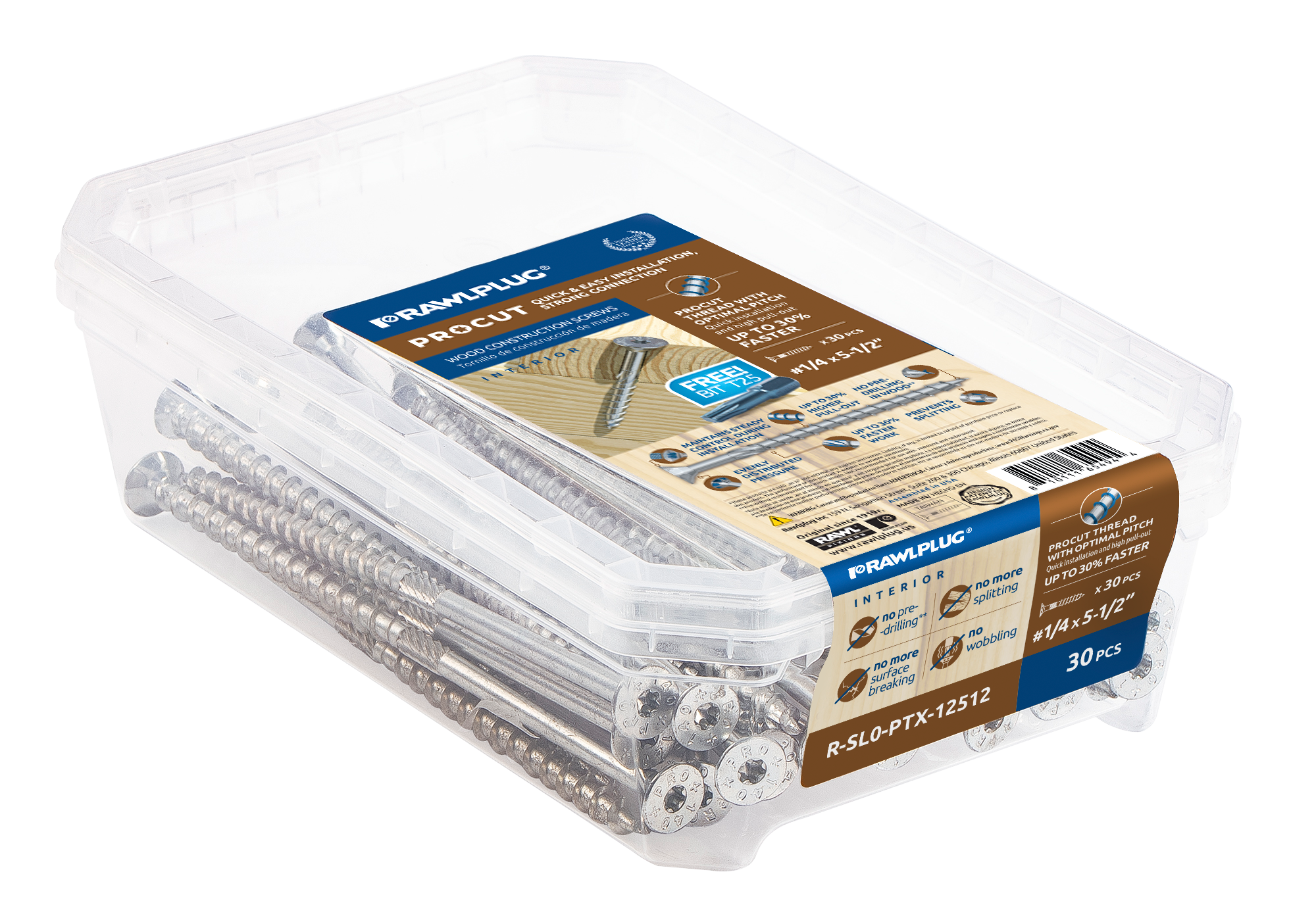 PROCUT Construction Screw with Countersunk Head and Partial Thread